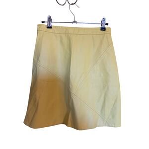 Zara Size Small Women's Golden Yellow Faux Leather Short Skirt